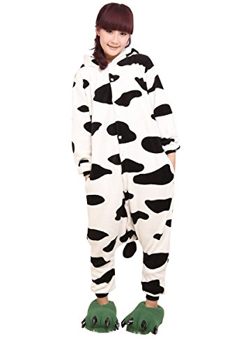 SaiDeng Warm Anime Costume Sleepsuit Adult Cosplay Onesies Pajamas Size XL Cow