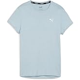 PUMA Womens Run Favorite Heather Crew Neck Short Sleeve Athletic Casual Tops Casual - Blue