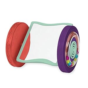 B. Baby – Baby Activity – Roly-Poly Mirror for Tummy Time – Colorful & Sensory Wheels – Crawling Toy for Newborns…