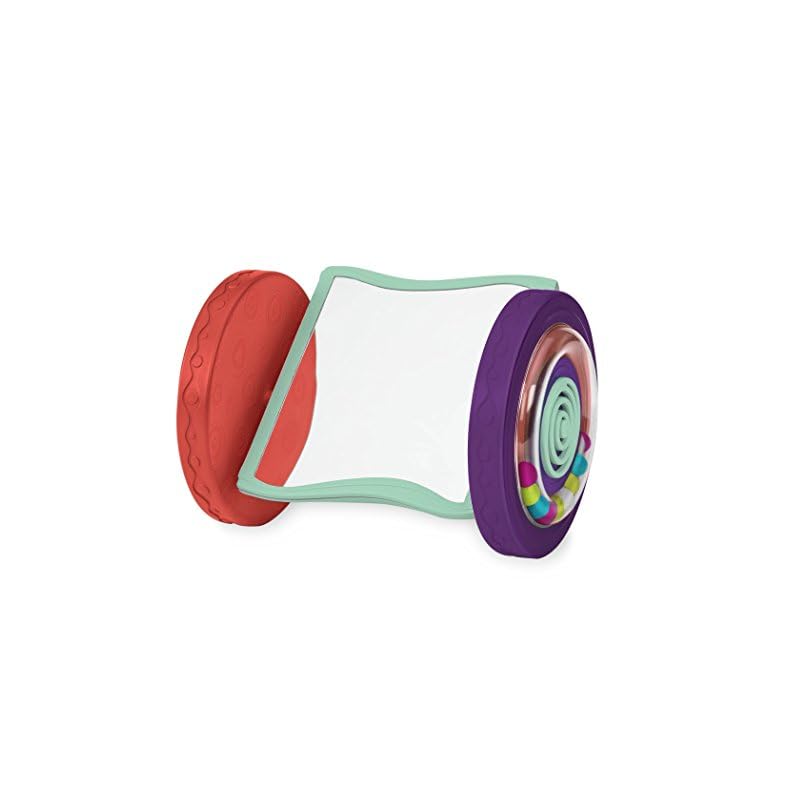 B. Baby – Baby Activity – Roly-Poly Mirror for Tummy Time – Colorful & Sensory Wheels – Crawling Toy for Newborns…