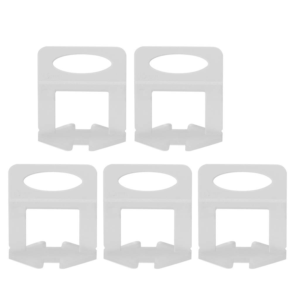 Fafeicy 100Pcs Tile Leveling Base Clip, 0.5mm/0.02in Plastic Tile Leveler, for Level & Leave Seams, Applicable 3-15mm/0.12-0.59in Tile Thickness