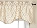 Stylemaster Hudson Embroidered Lined Scalloped Valance with Cording, Vanilla, 52 by 17-Inch