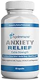 Anxiety Relief Supplement Complex with L-Theanine, 5-HTP, Vitamins B6, B12 and Magnesium. Quality Sleep Support and Mood Boost Formula. 60 Capsules.