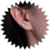 Yheakne Vintage Cz Butterfly Ear Climber Earrings Tiny Butterfly Ear Crawler Gold Butterfly Stud Earrings Crystal Butterfly Earrings Jewellery for Women