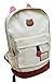 AM Landen CAT Ears Backpack School Bag Travel Backpack Handbag(Off-White-Large)