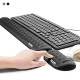 BOONA Memory Foam Keyboard Wrist Rest - Set Includes Ergonomic Keyboard Pad and Mouse Pad Wrist Support;Effective Protection for RSI&Carpal Tunnel-Comfortable Design Suitable for Office, Games（Black）