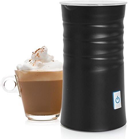 Electric Milk Frother Warmer and Heater, Best For Hot Espresso Cappuccino Maker / Stainless Steel, Easy Handheld Grip , Fast Steamer, Frothing Cup Style (N8-Black)