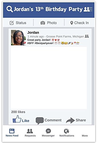 Social Media Selfie Frame Photo Booth Prop Cutout Poster