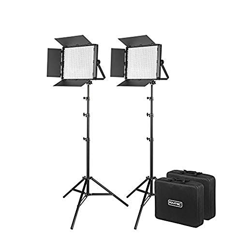 Continuous Daylight Panel Fovitec 2-Light 900 LED Daylight Panel Kit with Cases & Stands, 5600K ...