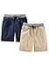 Simple Joys by Carter's Boys' Toddler Shorts, Pack of 2, Light Khaki Brown/Navy, 3T