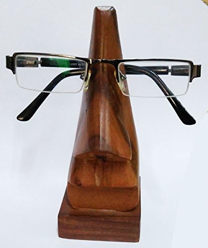 Classic Hand Carved Wood Nose Shaped Eyeglass Spectacle Holder Stand