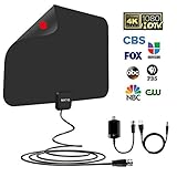 TV Antenna,MATIS Amplified Digital HDTV Antenna 60 Mile Range Local Broadcast 4K/HD/VHF/UHF Signal TV Channels w/Detachable Amplifier and 13.2feet Coax Cable(2018 Newest Version)