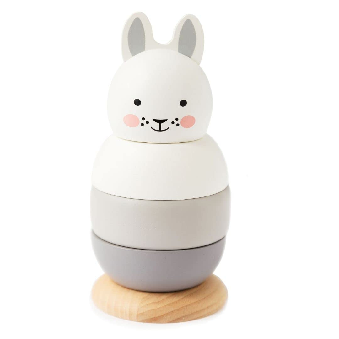 Rosa & Bo Wooden Bo Bunny Stacking Toys - Educational Stacking Toy suitable for 6 months, 1,2 and 3 Year Old Boys and Girls