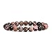 Justinstones Natural Matrix Rhodonite Gemstone 8mm Round Beads Stretch Bracelet 7 Inch Unisex