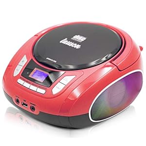 Lauson NXT962 Draagbare CD-Speler met meerkleurige LED-Verlichting Geïntegreerde Luidsprekers | Boombox Digitale FM…