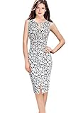 VfEmage Womens Summer Sleeveless Print Wear To Work Casual Sheath Dress