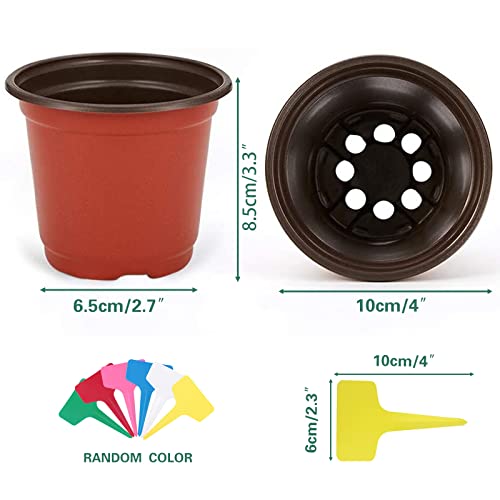 100 PCS Plastic Plants Nursery Pot, 4 Inch Planter Nursery Pots, Bulk