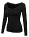 NINEXIS Ruched Gathered Scoop Neck Long Sleeve Blouse Top S-3XL (12 Colors)