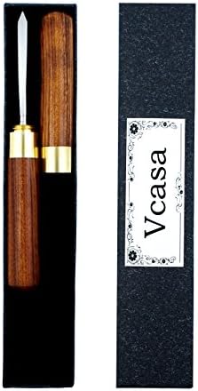 Vcasa Stainless Steel Ice Pick with Wooden Handle Kitchen Tool (Light Brown B)