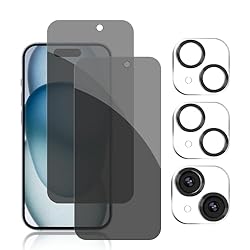 Pehael [2+2 Pack] iPhone 15 Privacy Screen