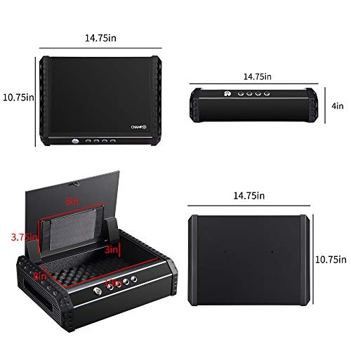 Champs Pistol Safe, Quick Access Gun Safe with 4 Digits Combination Code, Automatic Lid Open, Wall Mount Security - Thumbnail 2