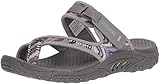 Skechers Women's Reggae-Sparkle Swag-Toe Thong Webbing Sandal, Grey, 8 M US