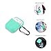 amasing AirPods Case 7 in 1 for Airpods 1&2 Accessories Kits Protective Silicone Cover for Airpod Gen1 2 (Front Led Visible) with 2 Ear Hook /2 Staps/1 Clips Tips Grips/1 Zipper Box Light Green