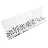 BEADNOVA 800pcs Silver Plated Split Ring Chain Parts Findings for Jewelry Making Mixed Size 4-10mm Box Set