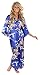 VEAMI Women's Kimono Robe, Peacock Design, Long