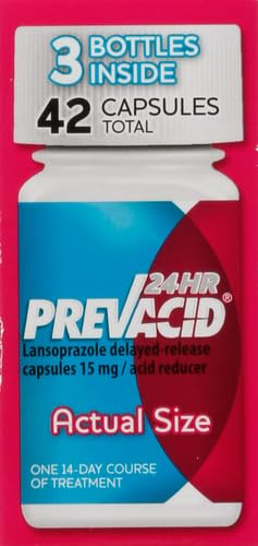 PREVACID 24HR LANSOPRAZOLE DELAYED-RELEASE CAPSULES, 15 MG/ACID REDUCER, PROTON PUMP INHIBITOR (PPI) FOR HEARTBURN RELIEF, 42 COUNT