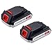 (Upgraded) Powerextra 2 Pack 20v 2500mah Lithium-Ion Replacement Battery for Black&Decker LBXR20 LB20, LBX20 Cordless Tool Battery Black and Decker Lithium 20V primary