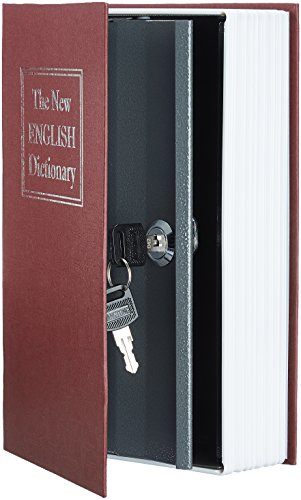 AmazonBasics-Caja-de-seguridad-en-forma-de-libro-Cerradura-con-llave-Rojo