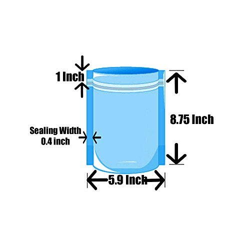 AwePackage 50 Pack of 6"x9" Airtight Zipper Stand Up Pouch Bag - Clear Front Aluminum Foil Back Heat Sealable Zip Lock - Thumbnail 6