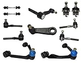 Complete 12-Piece 4x4 Only Front Suspension Kit Includes Upper Control Arms, Lower Ball Joints, Inner and Outer Tie Rod Ends, Sway Bar End Links, Pitman and Idler Arm w/2.5