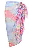 Simplicity Chiffon Print Scarf Beach Sarong Pareo Bikini Wrap Cover Up, 6