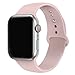 MadeforOnline : Band Compatible with Apple Watch 44mm 42mm 40mm 38mm Soft Silicone Waterproof Replacement Band iWatch Bands Wristband for Series 4,3,2,1, Nike+, S/M M/L (Pink Sand, 40/38mm S/M)