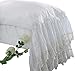 Queen's House White Pillowcases Vintage Farmhouse Crochet Pillow Cover Queen Shams Set of 2-Style F