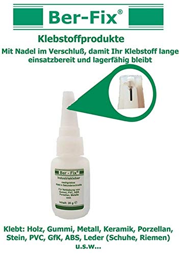 Ber-Fix Industriekleber Plastik Kunststoff 50g mittelviskos 100mPas Ihr Neuer flüssig Sekundenkleber extra stark für… – Bild 3