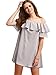 Milumia Women's Off Shoulder Ruffles Shift Loose Mini Dress