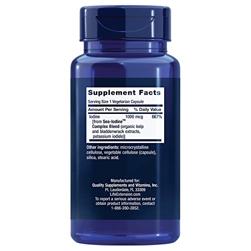 Life Extension SeaIodine 1000 mcg Iodine Supplement Without Salt