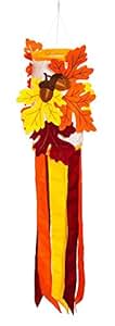 Amazon.com : Evergreen Fall Leaves Sculpted Applique Windsock : Garden