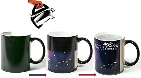 Plus Unique Merry Christmas Morphing Heat Sensitive Changing color Mug 11 Oz