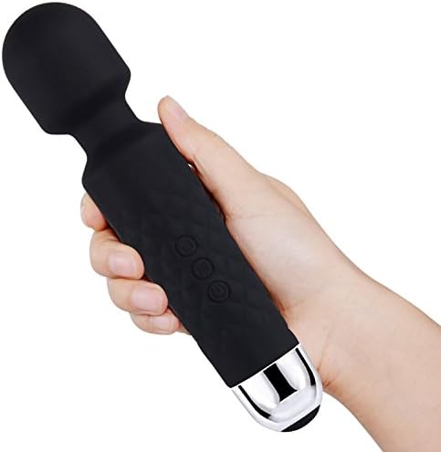 Cordless Wand Massager by Louie - Strongest Therapeutic Vibrating Power - Best Rated for Travel Gift - Magic Stress Away - Perfect for Muscle Aches and Personal Sports Recovery - USB - Mini - Black
