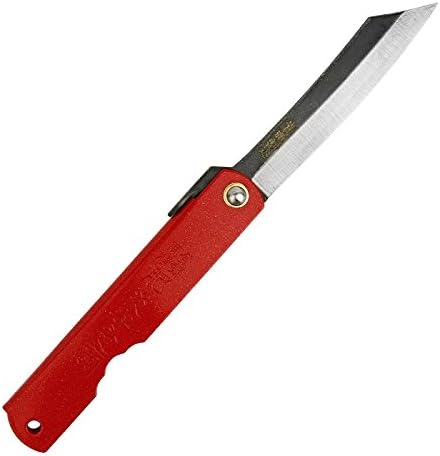 Higonokami Folding Knife – Special Black Back Blue Paper Steel 100mm Lacquer Red