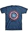 Marvel Comics Captain America Shield Men's Navy Heather Burnout T-shirt S
