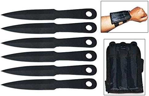 Amazon Com 6 Piece Throwing Knife Set W Wrist Sheath Black Knives Everything Else