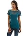 PattyBoutik Women Scalloped Lace Inset V Neck Top