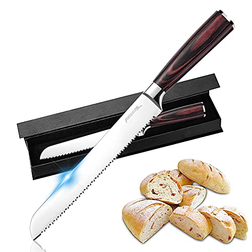 Bread Knife 12 inch Serrated Ultra Sharp High Carbon Stainless Steel
