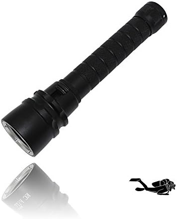 Professional Diving Flashlight 3000 Lumens Powerful Scuba Torch, Whaitfire Bright CREE XM-L2 LED Water-Resistant Underwater 330ft Compact Outdoor 18650 Battery Powered Searchlight