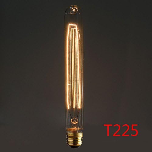 Neverland Beauty T30-225 Filament Healthy Edison Light Bulb 40W Equivalent E27 Medium Base Lamp,Tubular Unique Designer